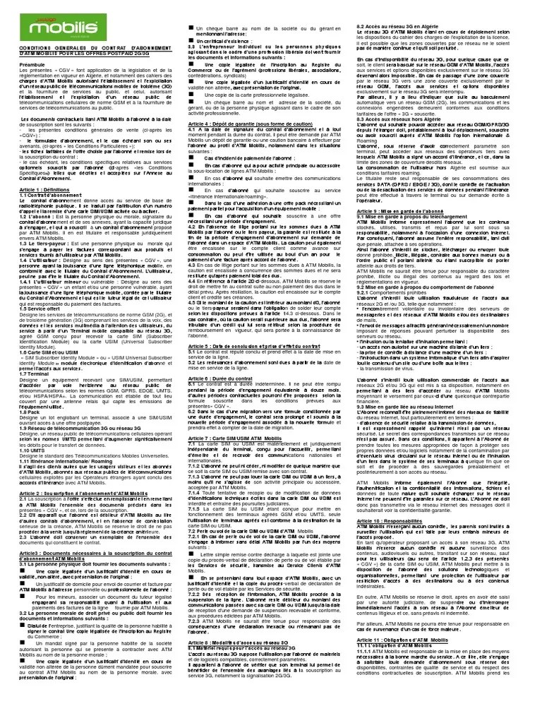 message de configuration mobilis