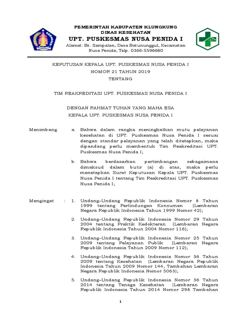 Terbentuknya tim trc (tim reaksi. 21 Sk Tim Reakreditasi Pdf