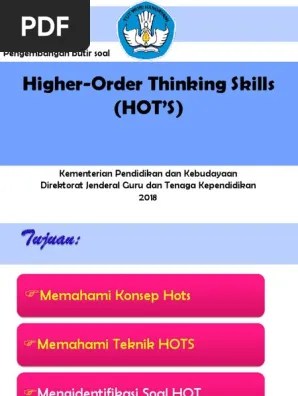 Adapun karakteristik soal hots antara lain, (1) mengukur. Penulisan Soal Hots Pdf