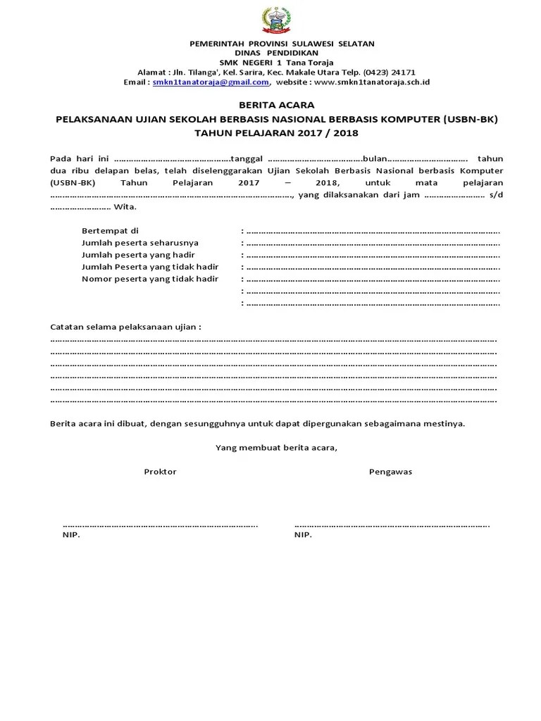 Berita Acara Usbnk | PDF