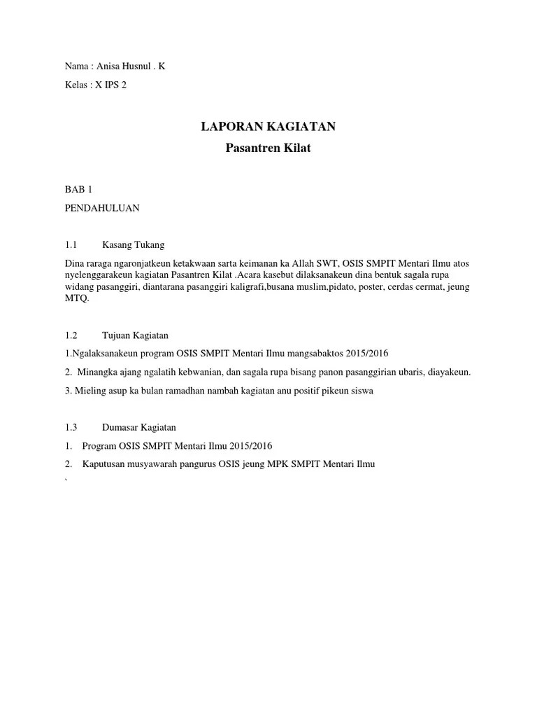 Contoh laporan kegiatan wisata dalam bahasa sunda dan, contoh laporan. 44 Laporan Bahasa Sunda Images Pedia Edu