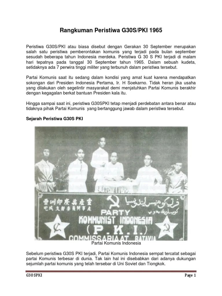 Rangkuman Peristiwa G30S | PDF