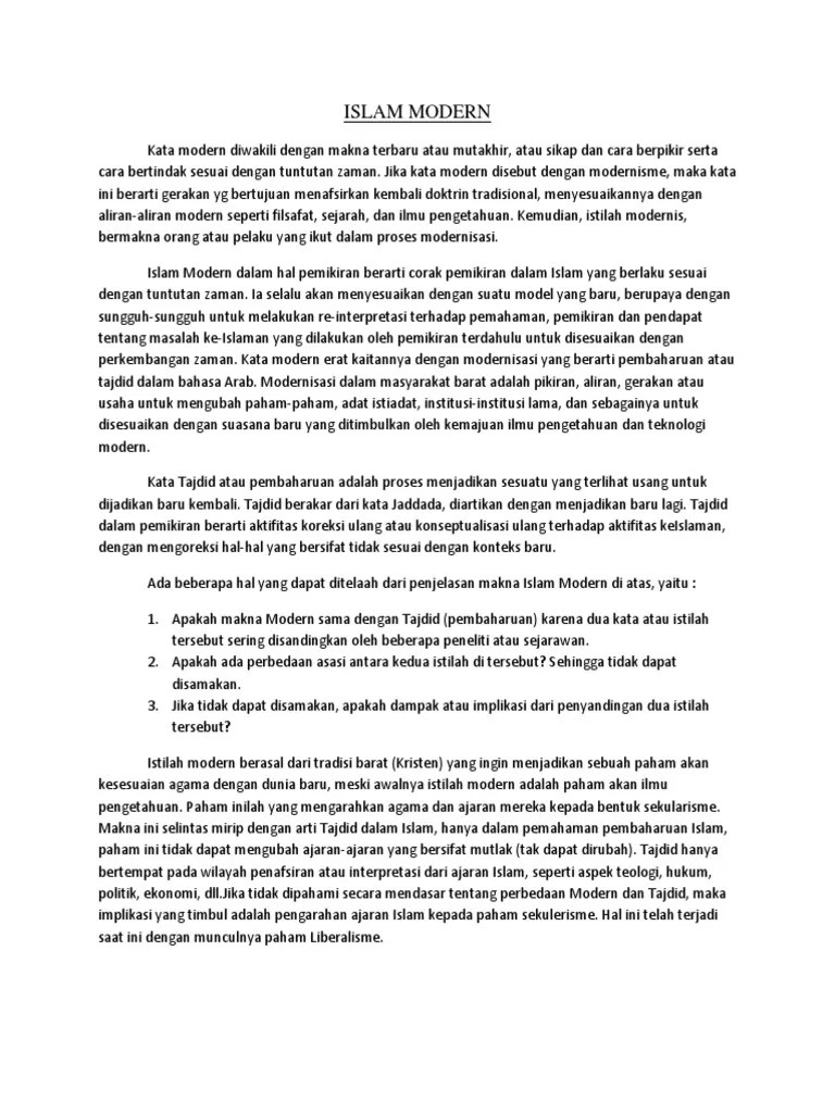Karakteristik Islam Modern | PDF