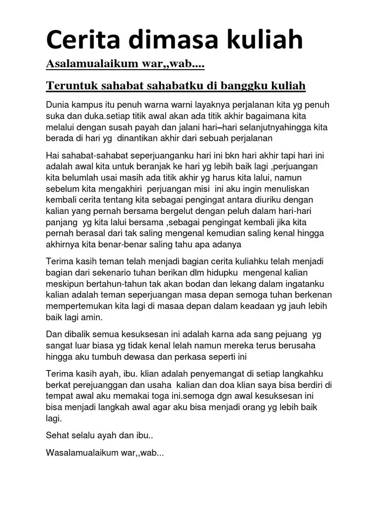 Puisi Persahabatan Di Bangku Kuliah | PDF