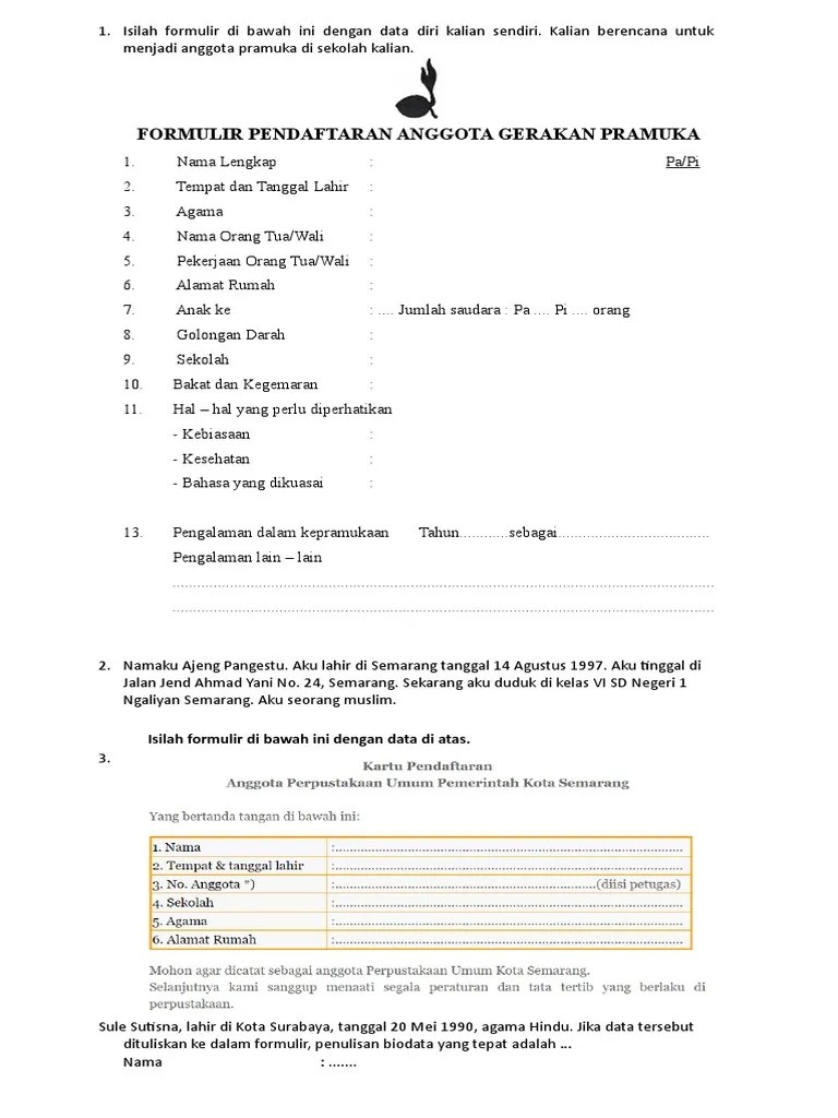 Latihan Soal Formulir Dan Wesel Pos | PDF
