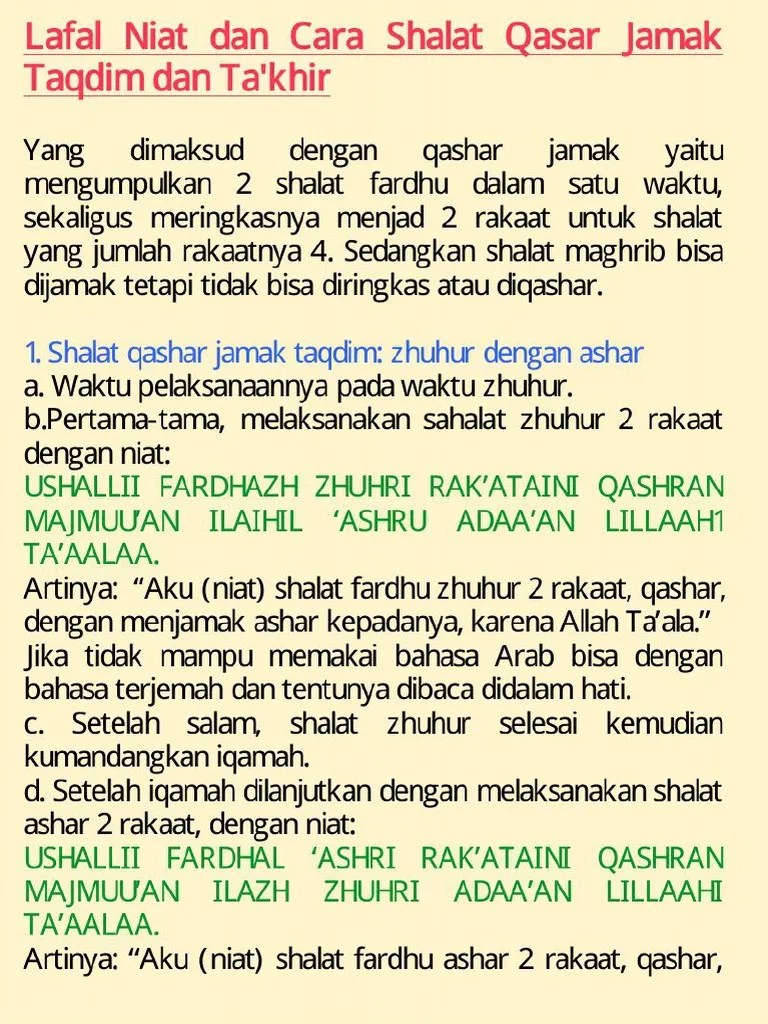 Tata Cara Shalat Jamak Taqdim Dan Ta Khir - Menata Rapi