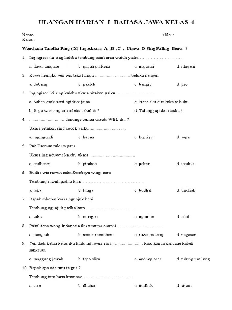 Camboran tugel yaiku tembung camboran kang dumadi saka tembung kang isih wutuh lan tembunge wancahan, utawa kabeh tembung . Uh 1 Kls 4 Pdf