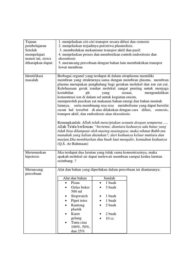 LKS Transport Pada Sel Dede Rohimah | PDF