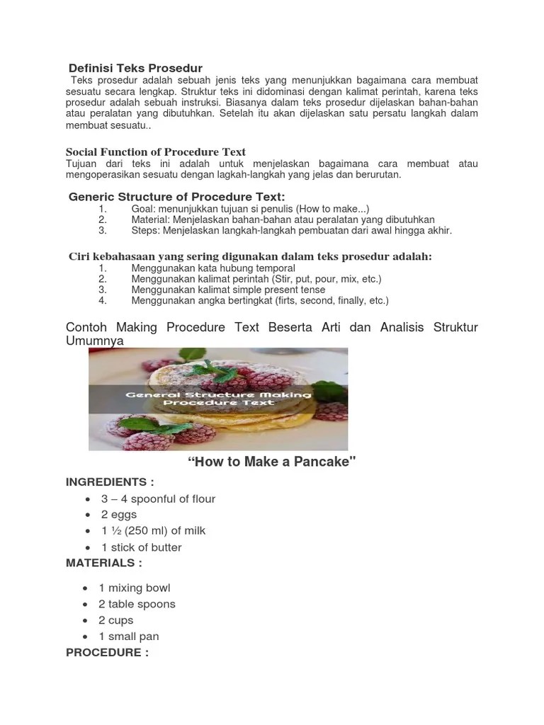 Definisi Teks Prosedur | PDF