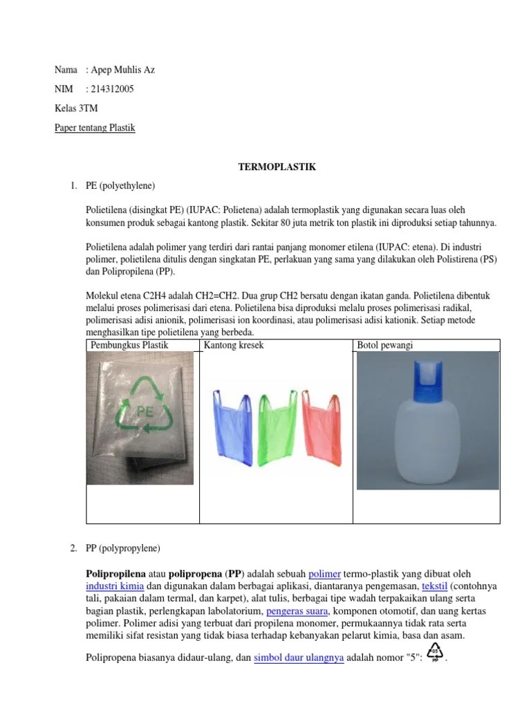 Pengunaan Plastik Plastik | PDF