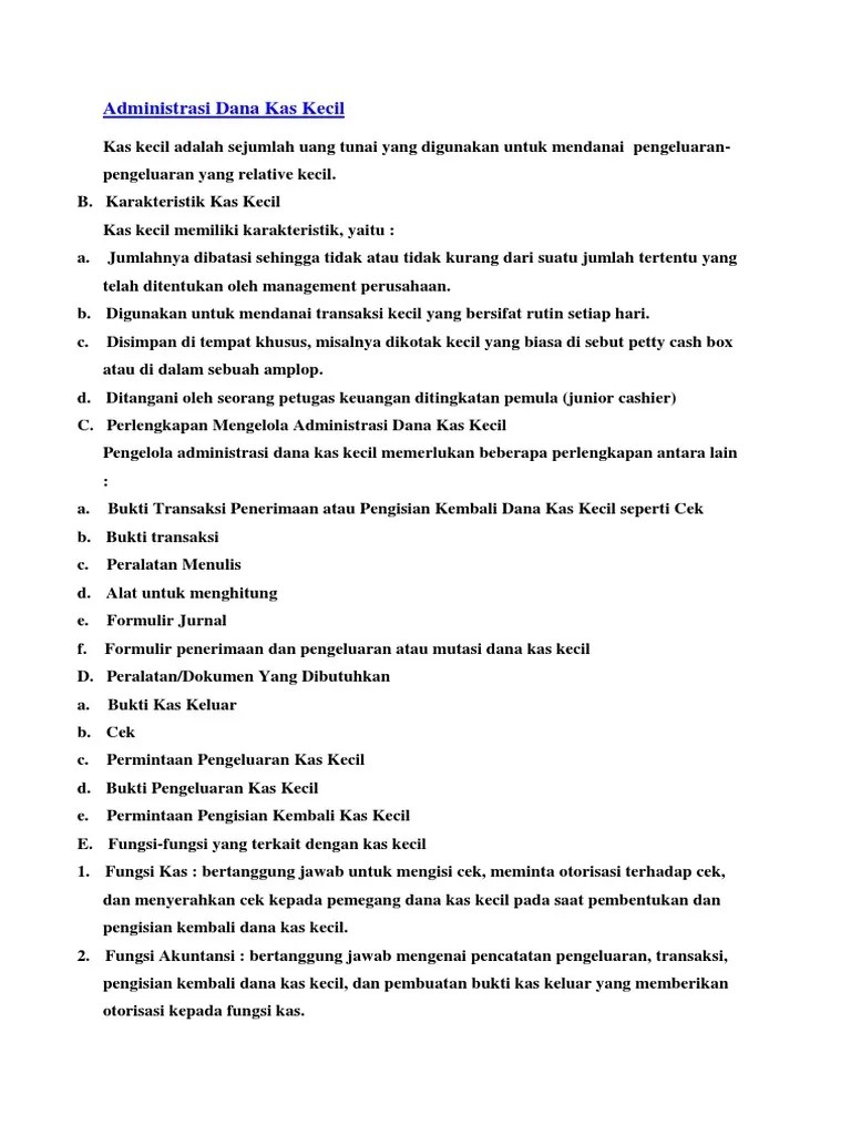 Administrasi Dana Kas Kecil | PDF
