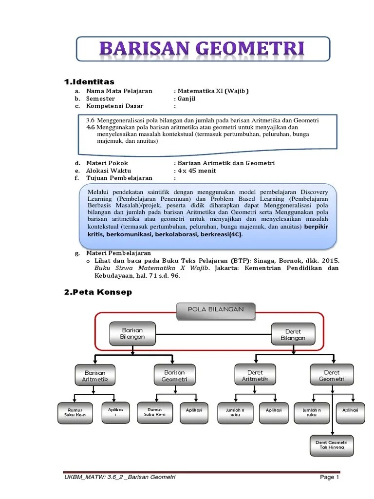 UKBM MTKA - Wajib 3.6.2 - Barisan Dan Deret | PDF