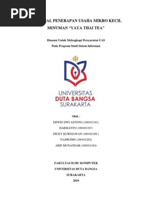 Prospek dalam usaha ini terbilang cemerlang dan menguntungkan. Thai Tea Proposal Usaha Pdf