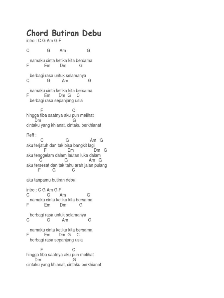Ukulele chords and tabs for dear god by avenged sevenfold. Chord Butiran Debu Pdf
