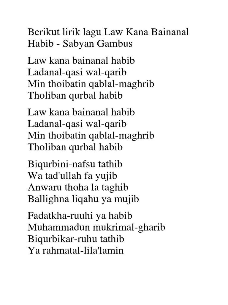 Inilah lirik lagu mandarin 'xin sheng' sarwendah dengan terjemahan indonesia, cocok diputar saat imlek. Teks Arab Sholawat Law Kana Bainanal Habib