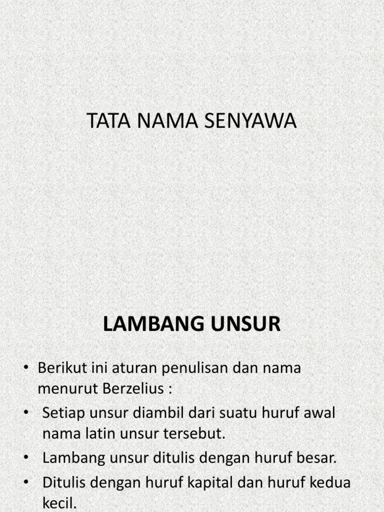 Tata Nama Senyawa | PDF