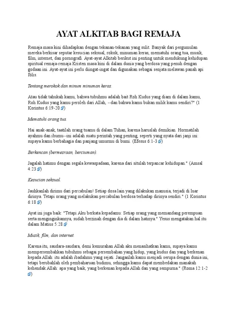 Ayat Alkitab Bagi Remaja | PDF
