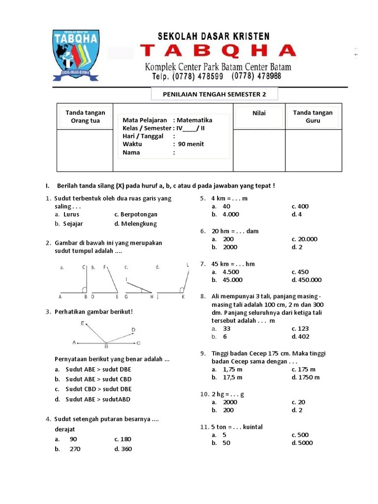 Pts Matematika Sem 2