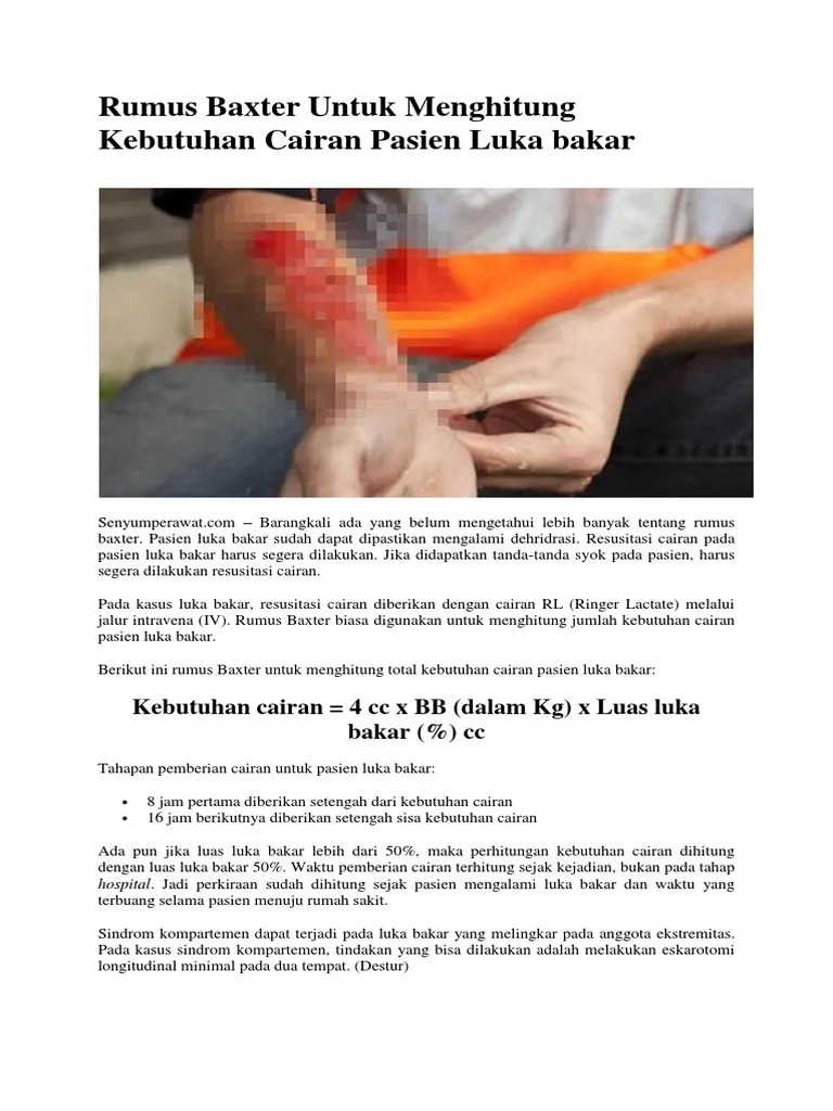 Views 200 downloads 35 file size . Rumus Baxter Untuk Menghitung Kebutuhan Cairan Pasien Luka Bakar Pdf