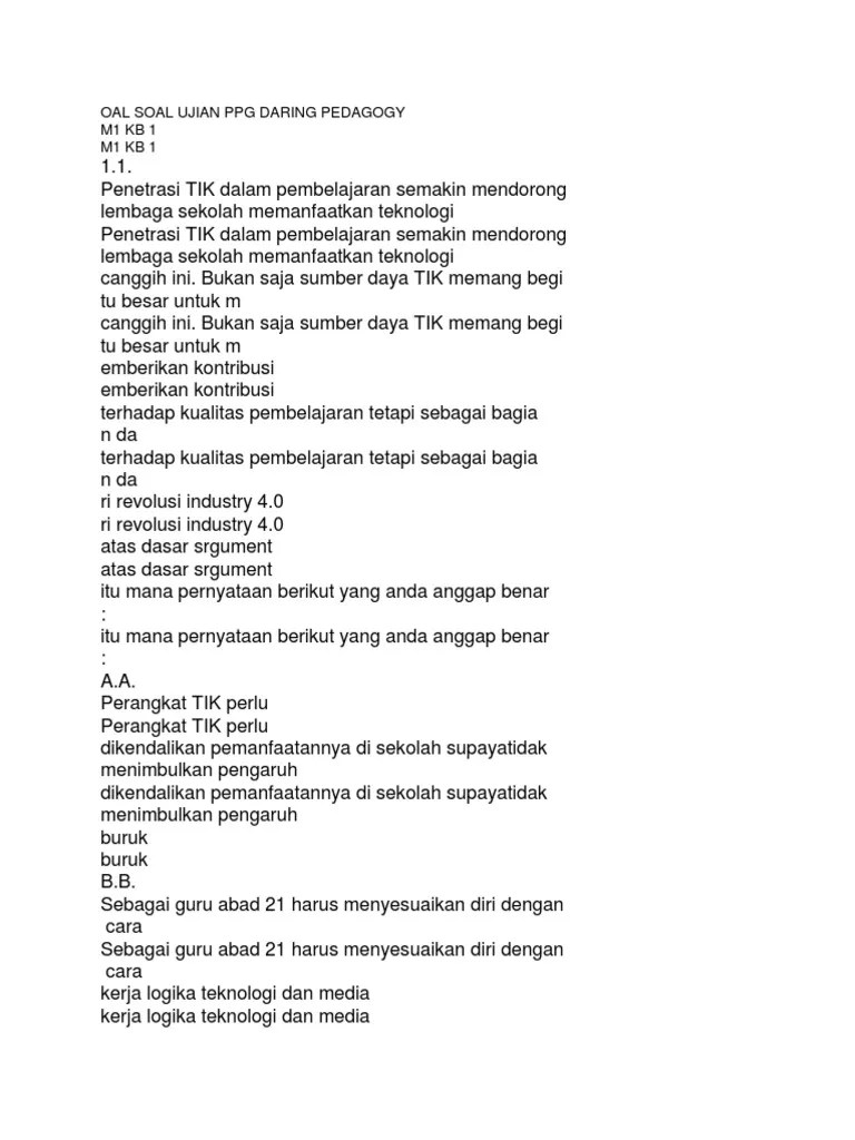 Seorang guru harus mampu memanfaatkan media pembelajaran dan . Soal Ppg Guru Tik Beinyu Com
