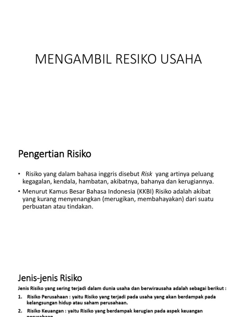 Mengambil Resiko Usaha | PDF