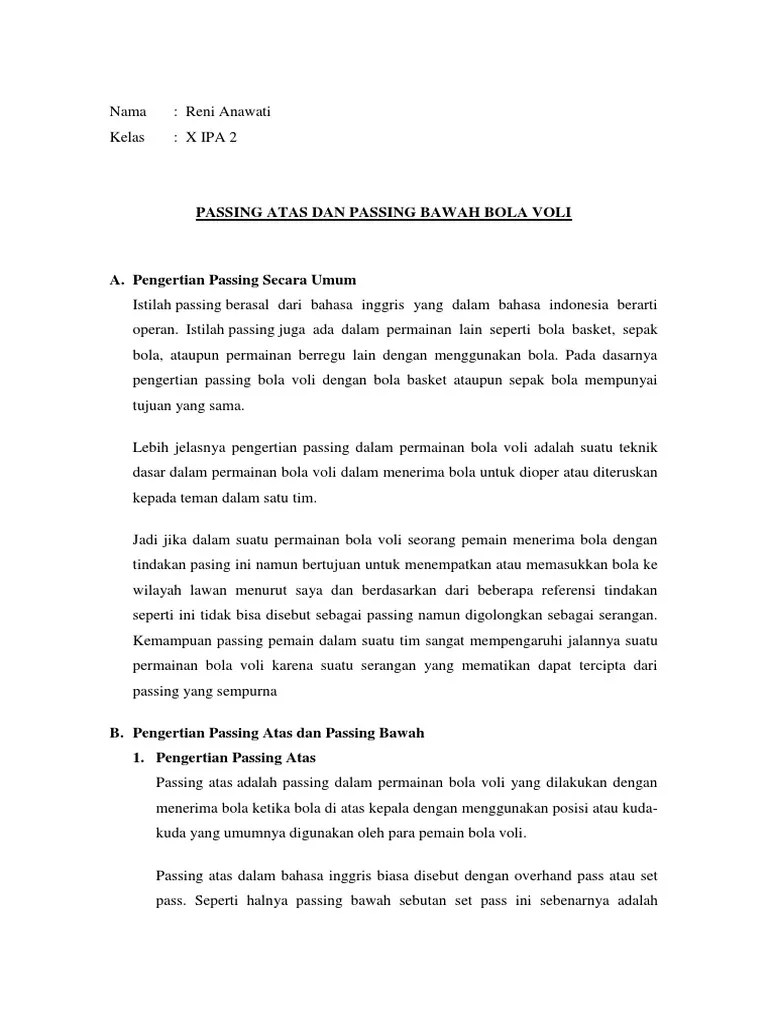 Passing Atas Dan Bawah | PDF
