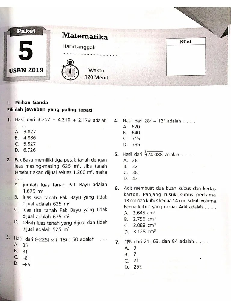 Prediksi USBN Matematika | PDF