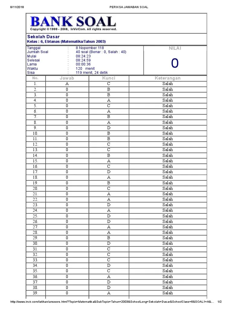 PERIKSA JAWABAN SOAL Mate | PDF