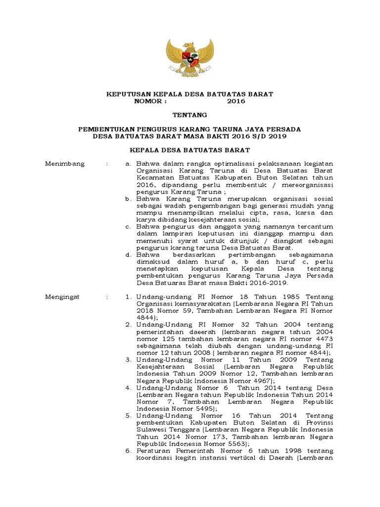 Adalah forum penyelamat aset lampung timur atau format astim bersama komunitas. Sk Kepala Dusun Terbaru Pdf