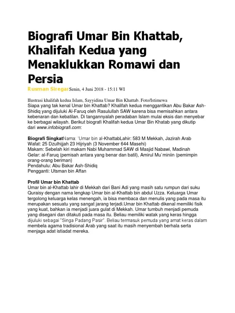 Biografi Umar Bin Khattab | PDF