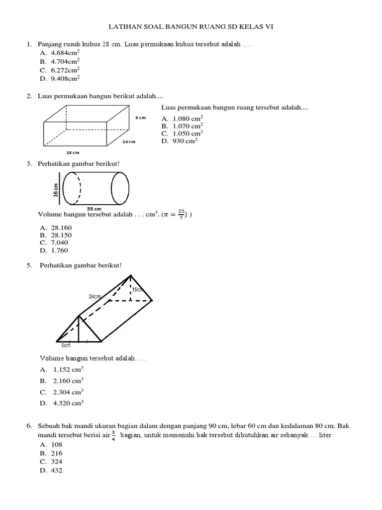Play this game to review mathematics. Latihan Soal Bangun Ruang Sd Kelas 6 Pdf