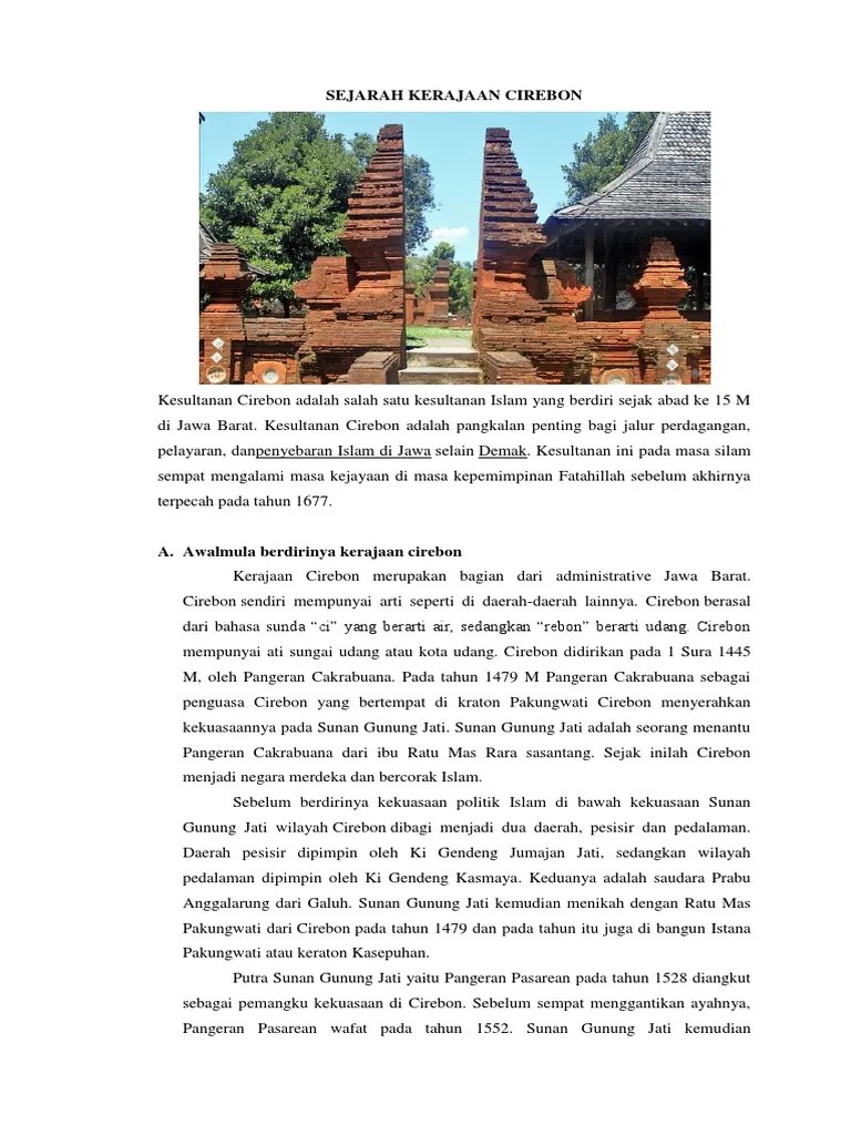 Sejarah Kerajaan Cirebon | PDF