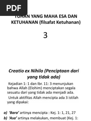 Tuhan Yang Maha Esa Dan Ketuhanan (Filsafat) (3, 4,5,6,) | PDF