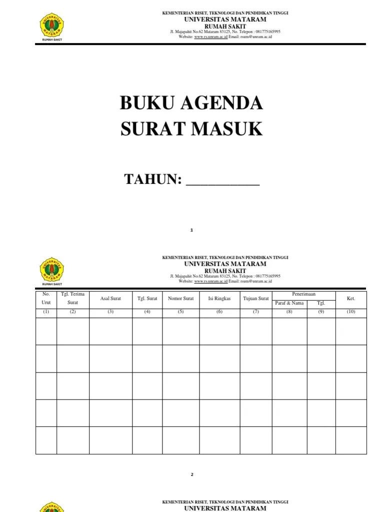 Berikut contoh format buku agenda surat masuk dan keluar dengan microsoft excel yang banyak digunakan di setiap instansi dan lembaga dari . Format Buku Agenda Surat Masuk Dan Keluar Pdf