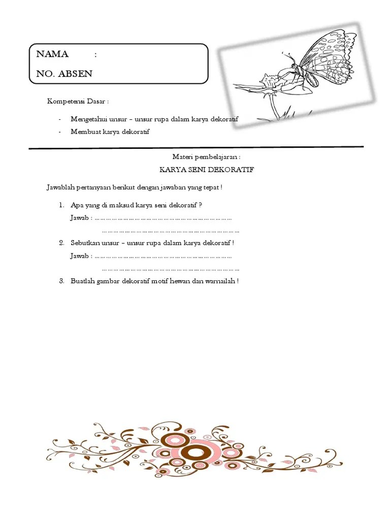 Lembar Kerja Siswa Seni Dekoratif | PDF