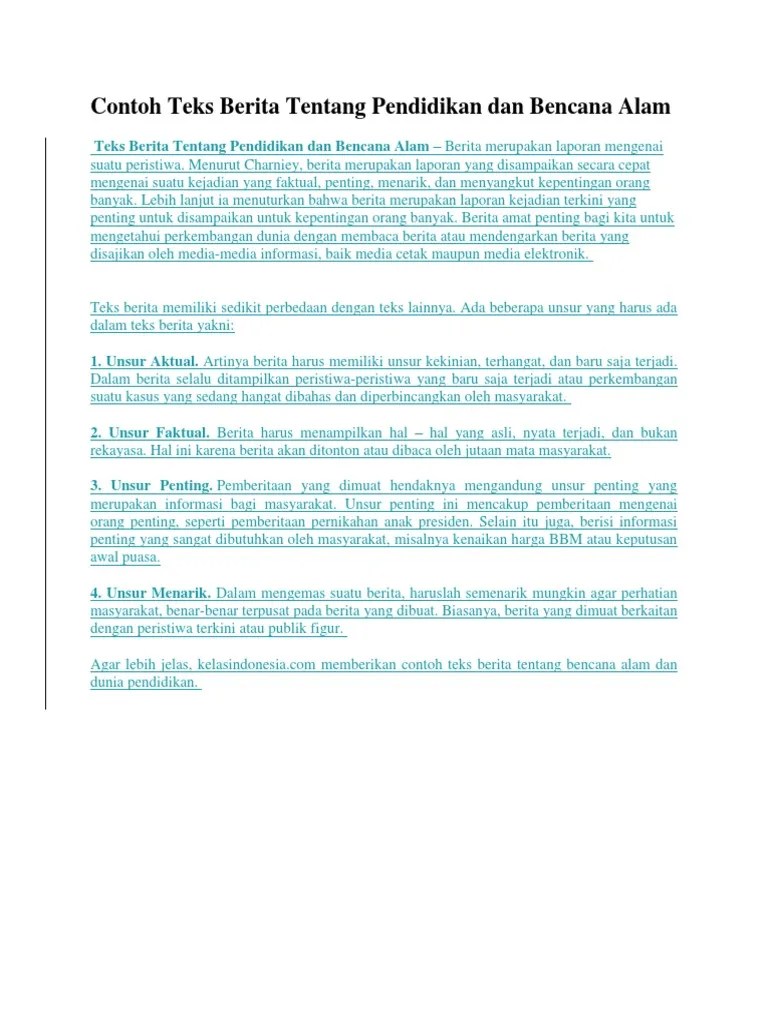 Teks Berita Harus Berisi Fakta Atau - Terkait Teks