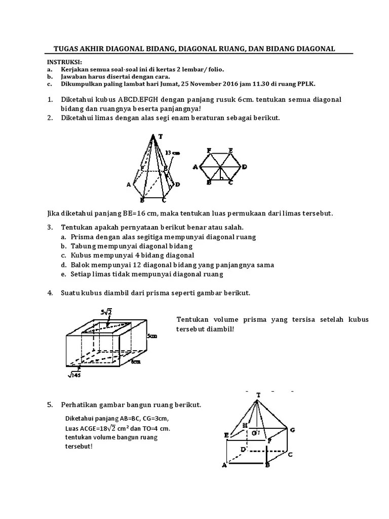 Tugas Akhir Diagonal Bidang