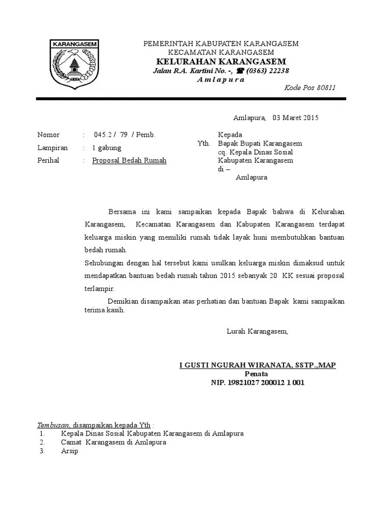 Peningkatan kualitas 1,5 juta rtlh swadaya; Proposal Bedah Rumah Masnurul