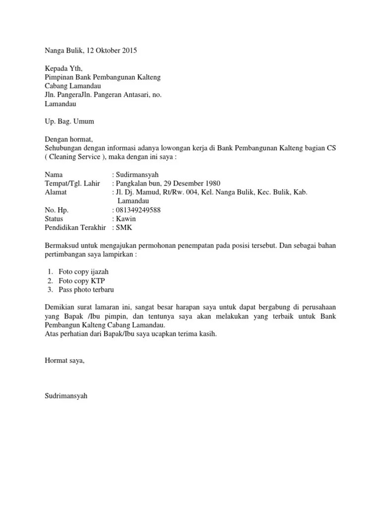 Sebab dalam menangani komplain atau masukan dari . Lamaran Kerja Pt Bank Kalteng Pdf
