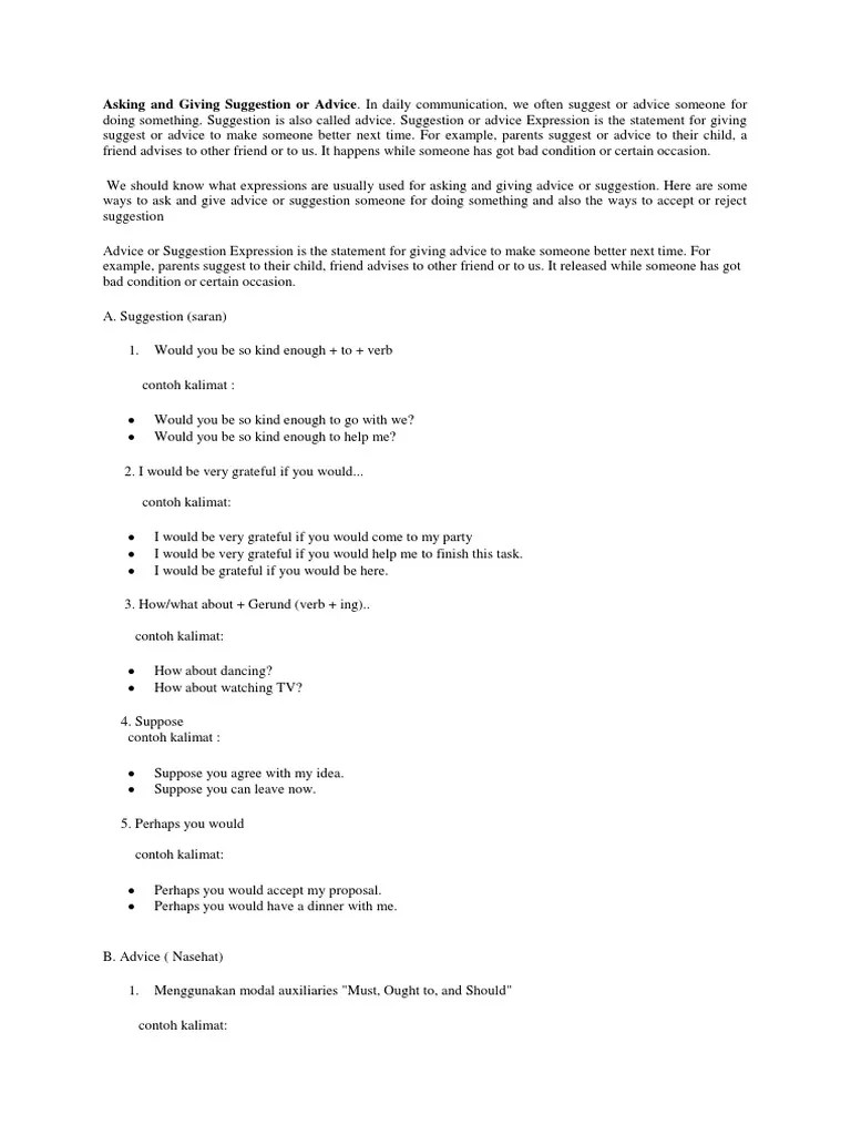 Contoh Dialog Asking And Giving Suggestion – Berbagai Contoh