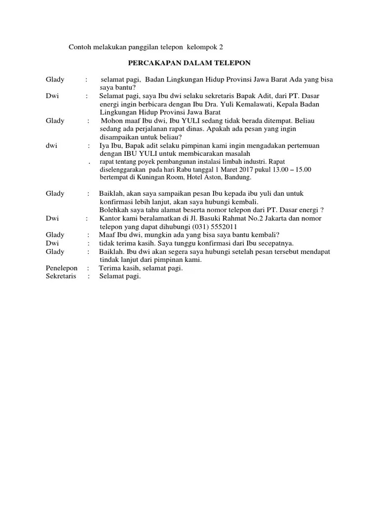 Modul kesekretariatan i disertai contoh dan latihan yang sangat menunjang bagi. Lembar Pesan Telepon