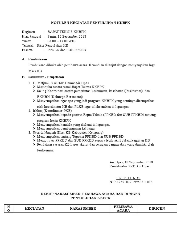 Contoh laporan kegiatan ppkbd dan sub ppkbd. Contoh Notulen Sub Ppkbd Beinyu Com