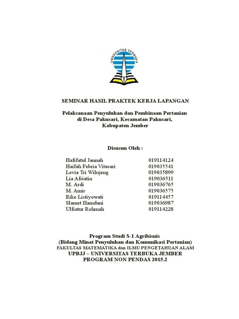 Seminar Hasil PKL Prodi Agribisnis UT | PDF