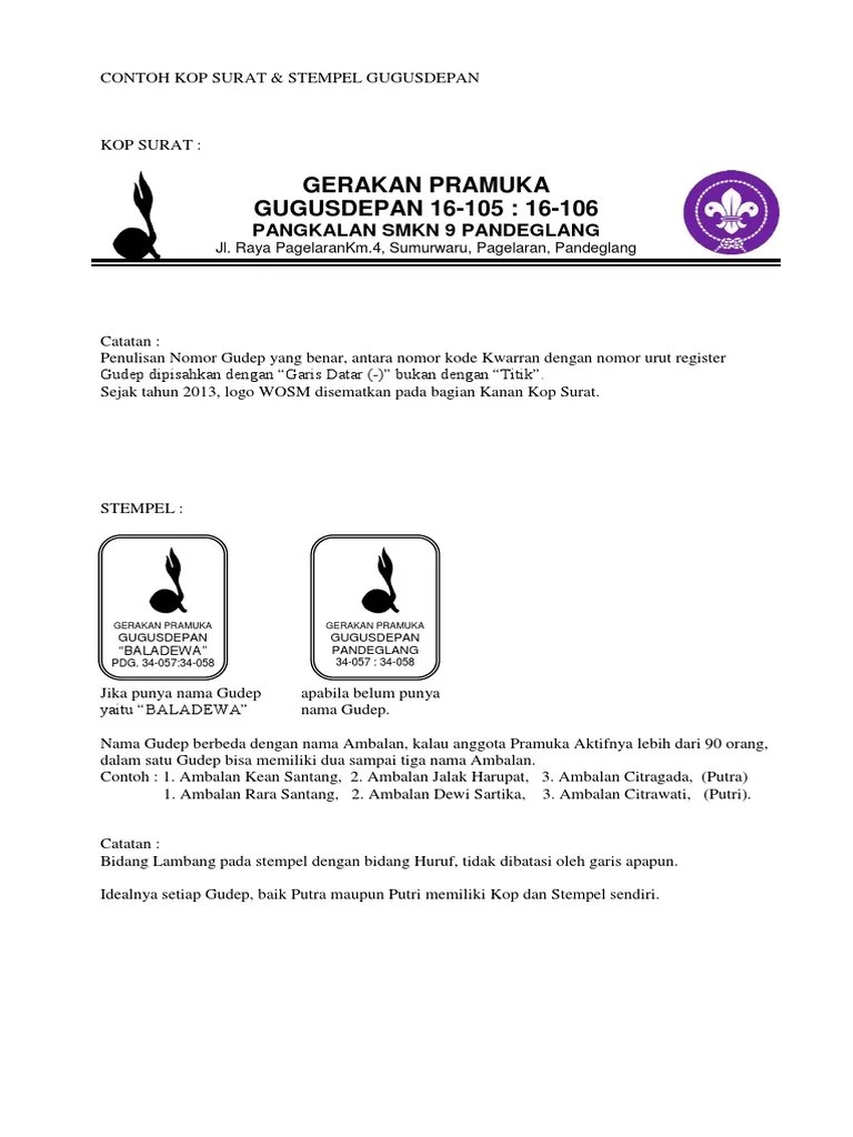 Contoh Kop DN Stempel Gudep | PDF