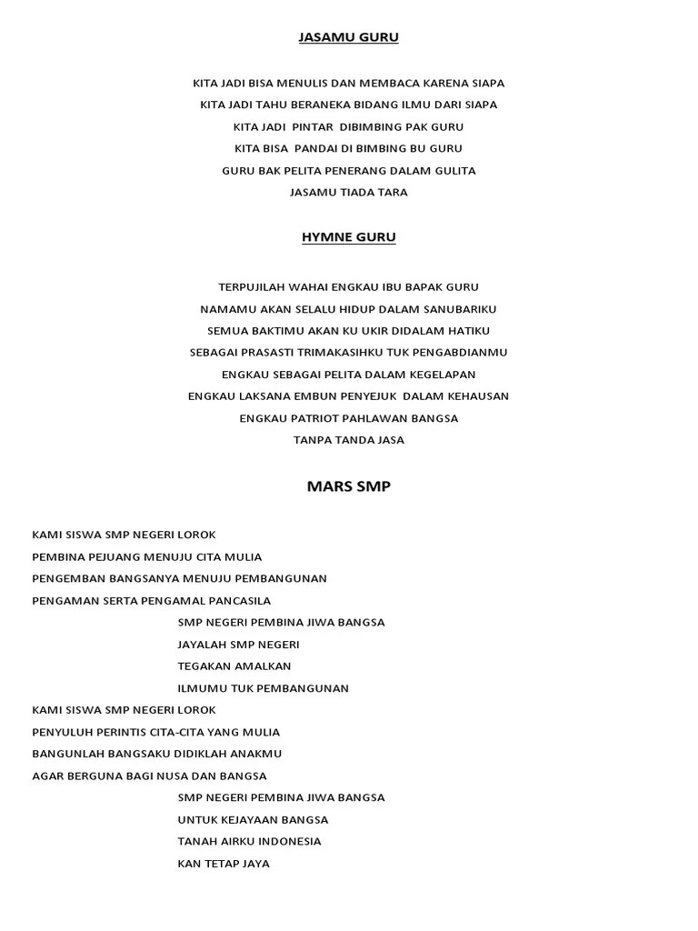 Lirik Lagu Guru Bak Pelita Penerang Dalam Gulita – Sedang