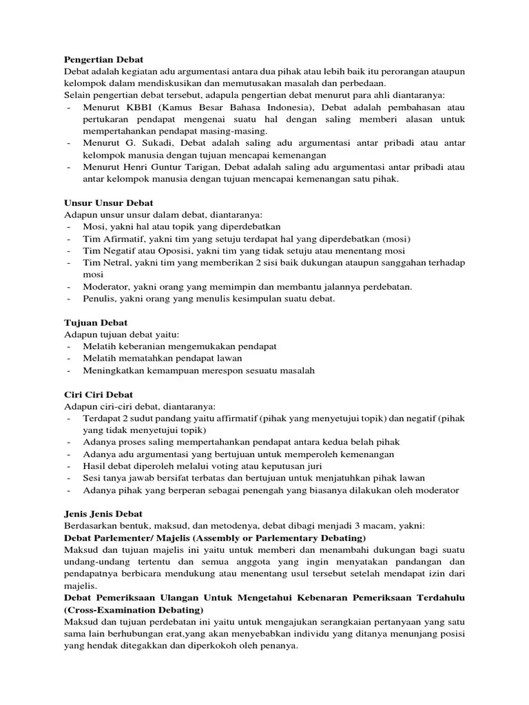 Pengertian Debat | PDF