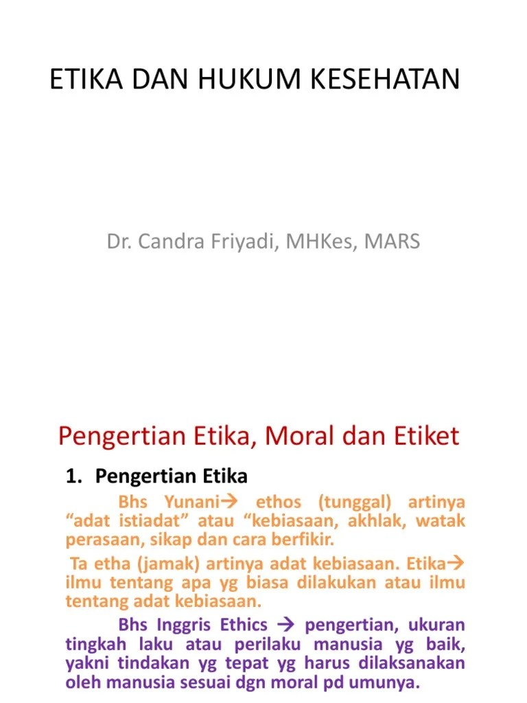 Pengertian Etika, Moral Dan Etiket | PDF