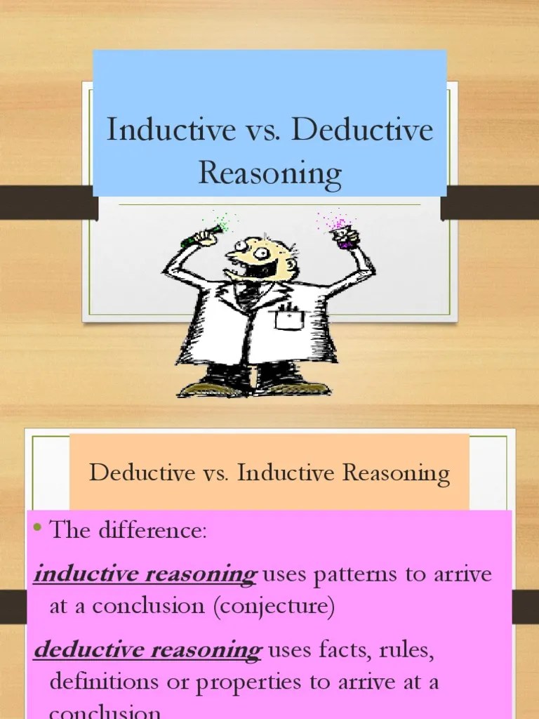 Each pair needs a pair of scissors, glue, colored paper, and a handout. Inductive Vs Deductive Pdf Argument Deductive Reasoning