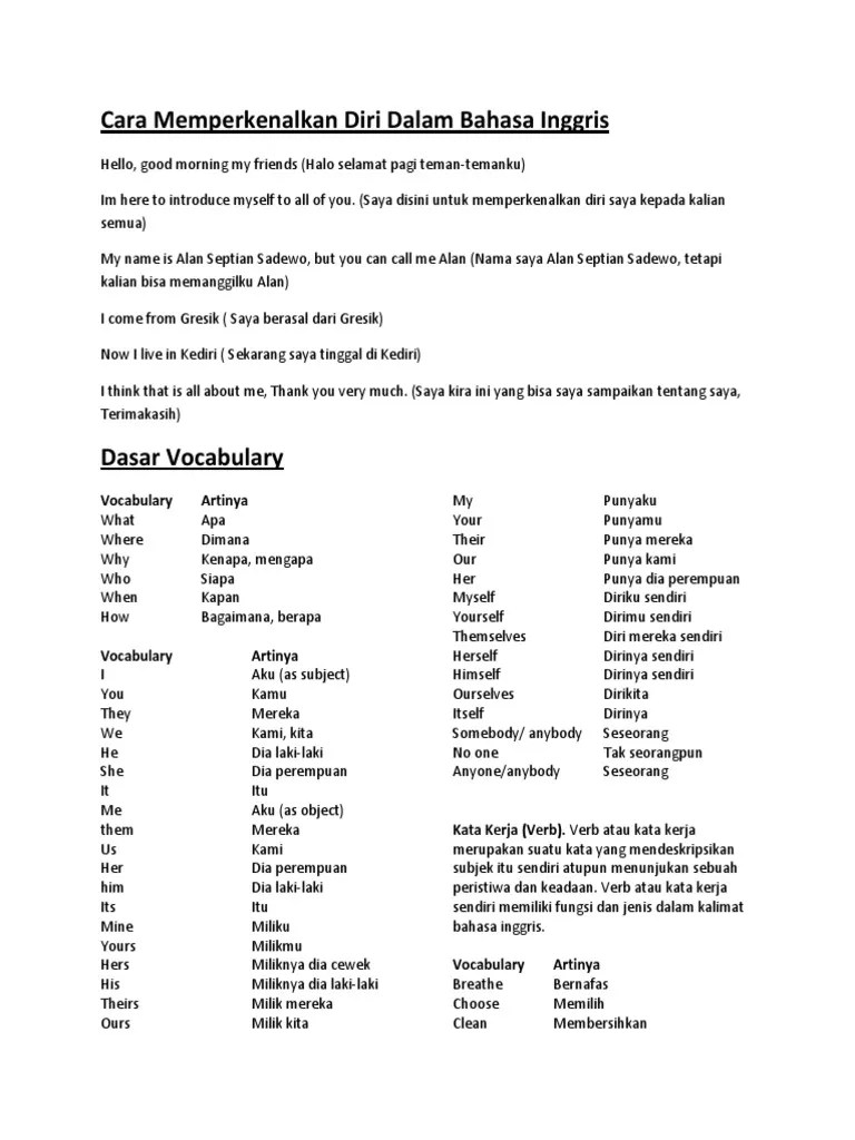 · in this lovely morning, let me tell you a . Cara Memperkenalkan Diri Dalam Bahasa Inggris Pdf
