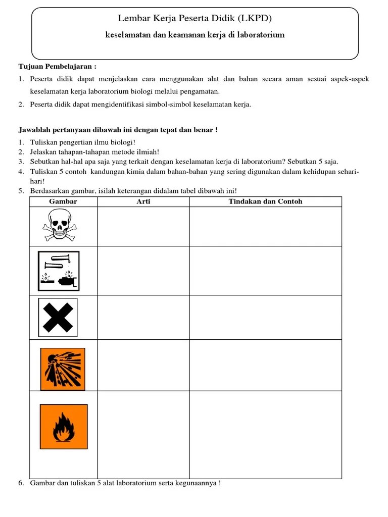LKPD Keselamatan Di Laboratorium | PDF